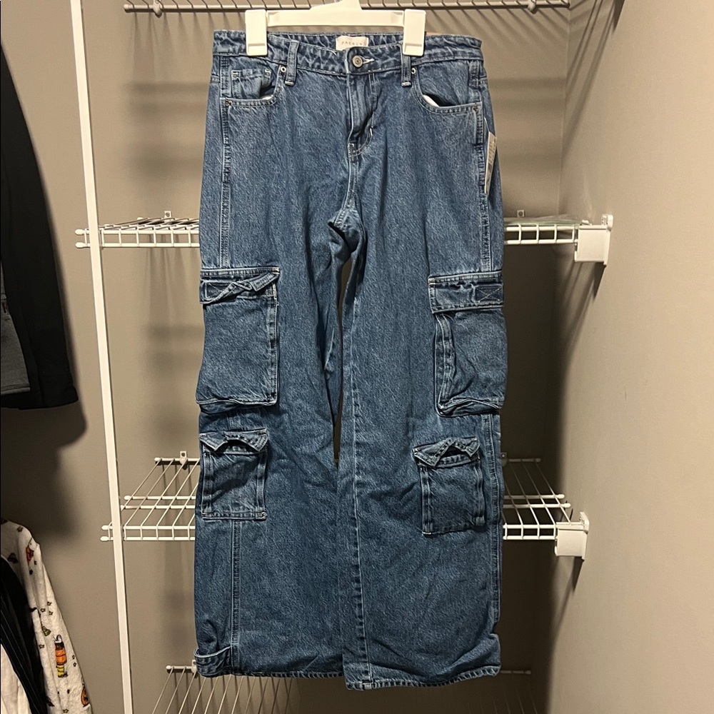 NWT * PacSun Women's Denim Cargo Low Rise Baggy Wide Leg - Size 27